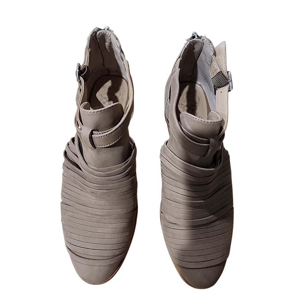 Vince Camuto Women's Pamelle‎ Boot  Tan Taupe Nubuck Sliced Leather Cutouts